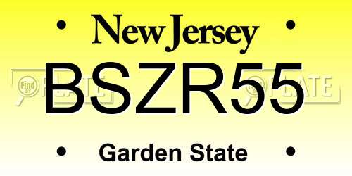 BSZR55 New Jersey License Plate
