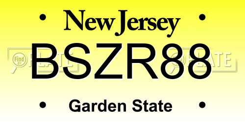 BSZR88 New Jersey License Plate