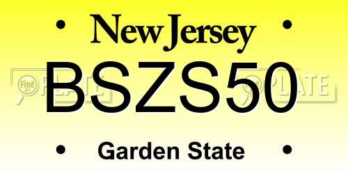 BSZS50 New Jersey License Plate