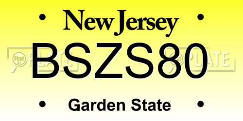 BSZS80 New Jersey License Plate