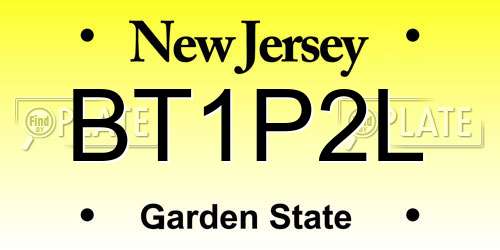 BT1P2L New Jersey License Plate