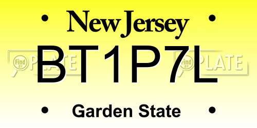 BT1P7L New Jersey License Plate
