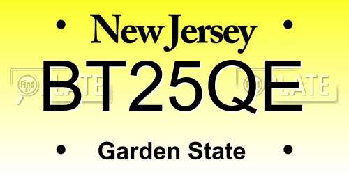 BT25QE New Jersey License Plate