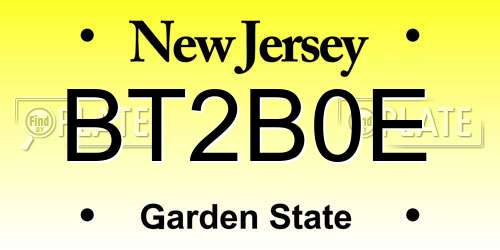 BT2B0E New Jersey License Plate