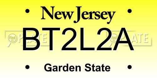 BT2L2A New Jersey License Plate