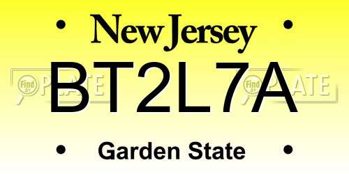 BT2L7A New Jersey License Plate