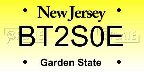 BT2S0E New Jersey License Plate