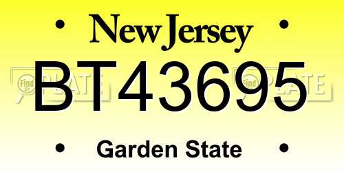BT43695 New Jersey License Plate