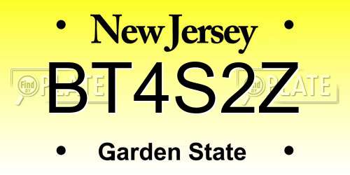 BT4S2Z New Jersey License Plate