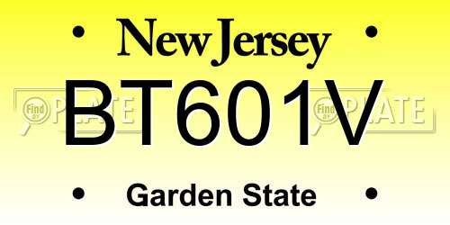 BT601V New Jersey License Plate