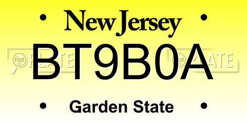 BT9B0A New Jersey License Plate