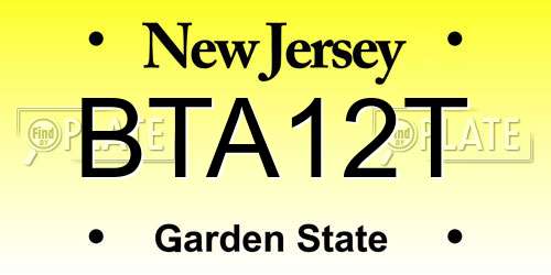 BTA12T New Jersey License Plate