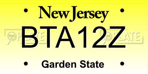 BTA12Z New Jersey License Plate