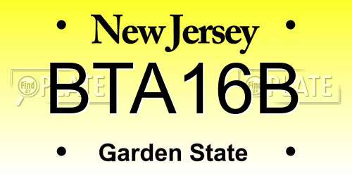 BTA16B New Jersey License Plate