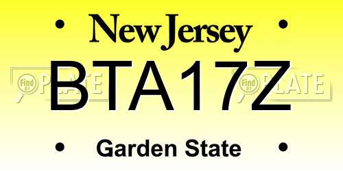 BTA17Z New Jersey License Plate