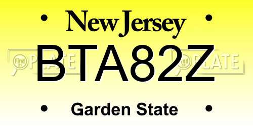 BTA82Z New Jersey License Plate