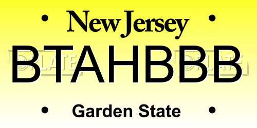 BTAHBBB New Jersey License Plate
