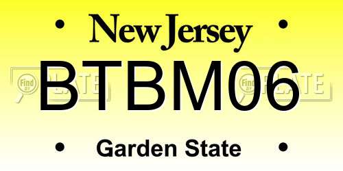 BTBM06 New Jersey License Plate