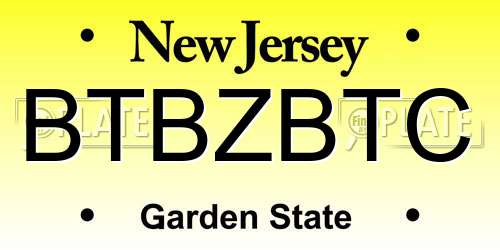 BTBZBTC New Jersey License Plate