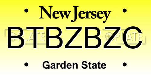 BTBZBZC New Jersey License Plate