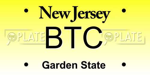 BTC New Jersey License Plate