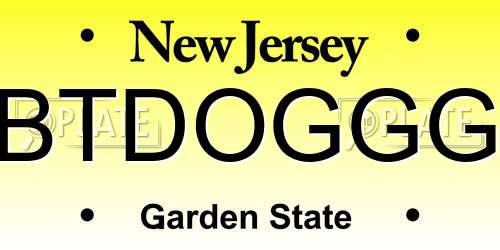 BTDOGGG New Jersey License Plate