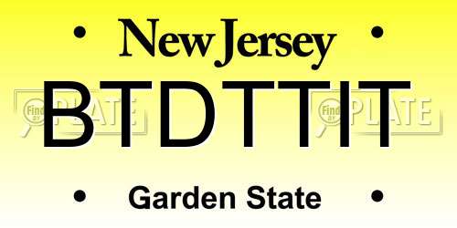 BTDTTIT New Jersey License Plate