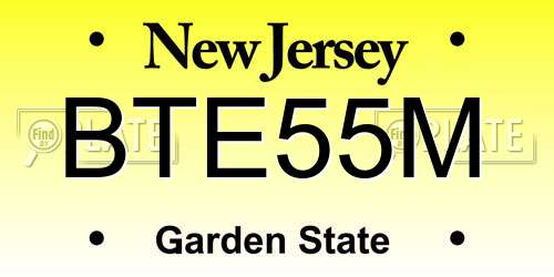 BTE55M New Jersey License Plate