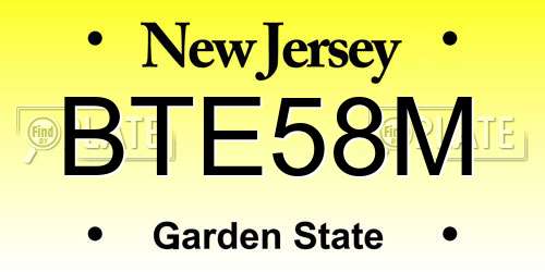 BTE58M New Jersey License Plate