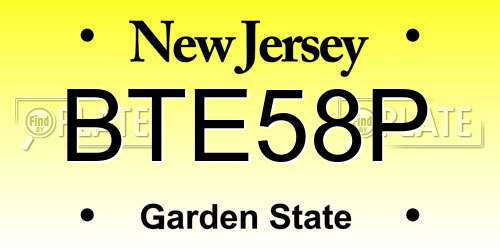 BTE58P New Jersey License Plate