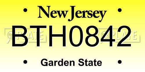 BTH0842 New Jersey License Plate