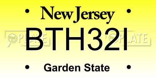 BTH32I New Jersey License Plate