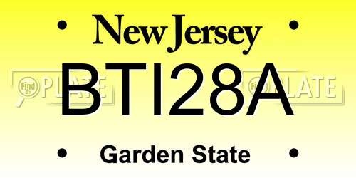 BTI28A New Jersey License Plate
