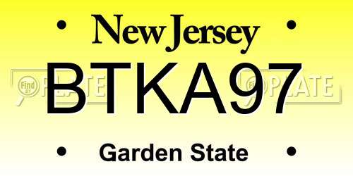 BTKA97 New Jersey License Plate