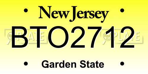 BTO2712 New Jersey License Plate