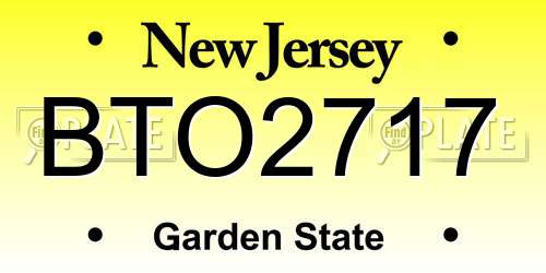BTO2717 New Jersey License Plate
