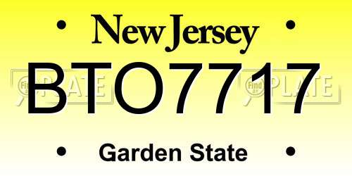 BTO7717 New Jersey License Plate