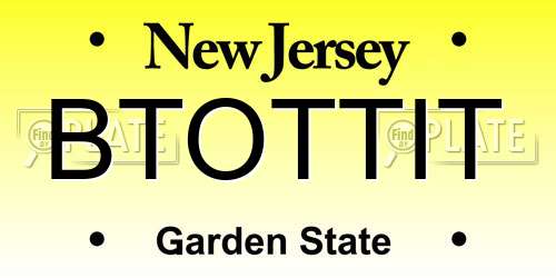 BTOTTIT New Jersey License Plate