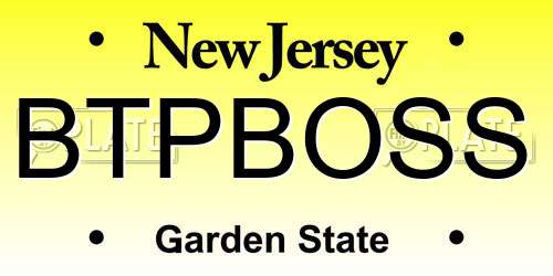 BTPBOSS New Jersey License Plate