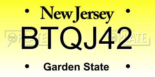 BTQJ42 New Jersey License Plate