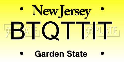 BTQTTIT New Jersey License Plate