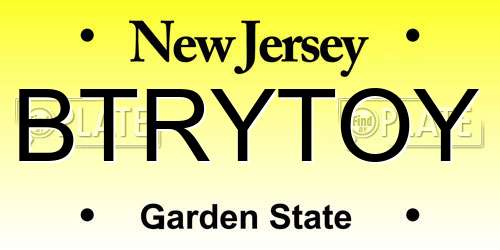 BTRYTOY New Jersey License Plate