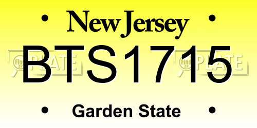 BTS1715 New Jersey License Plate