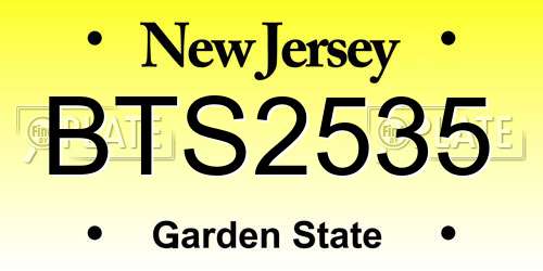 BTS2535 New Jersey License Plate