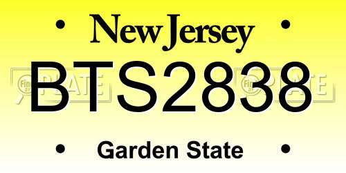 BTS2838 New Jersey License Plate