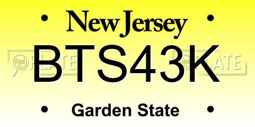 BTS43K New Jersey License Plate