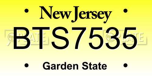 BTS7535 New Jersey License Plate