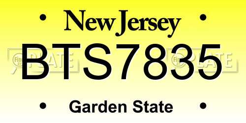 BTS7835 New Jersey License Plate