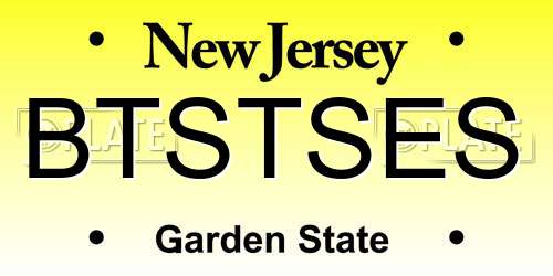 BTSTSES New Jersey License Plate