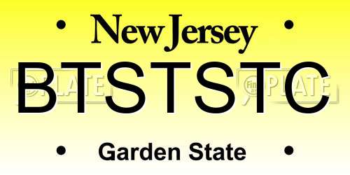 BTSTSTC New Jersey License Plate
